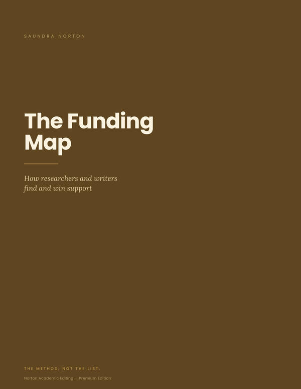 Cover of The Funding Map by Saundra Norton — a guide to how researchers and writers find and win funding, from Norton Academic Editing