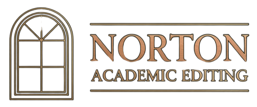 Norton Academic Editing logo — an arched window beside the company name